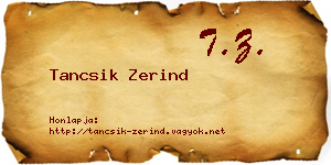 Tancsik Zerind névjegykártya